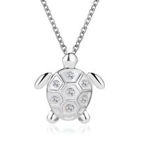 New Ocean Wind Simple Cute Diamond Turtle Alloy Pendant Clavicle Chain Necklace sku image 2