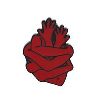Nuevo Broche Brazo De Dibujos Animados Abrazando Corazón Rojo Broche Retro Vaquero Accesorios sku image 1