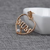 New Mother's Day Gifts For Mum Hollow Diamond Love-shaped Alloy Necklace Accessories sku image 1