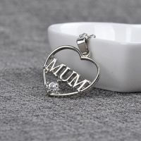 New Mother's Day Gifts For Mum Hollow Diamond Love-shaped Alloy Necklace Accessories sku image 2