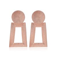 New Geometric Square Grain Metal Hollow Trapezoidal Alloy Pendant Earrings For Women sku image 3