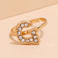 Korean Design Ring Fashion Trend Creative Compact G Letter Ring Wholesale sku image 1