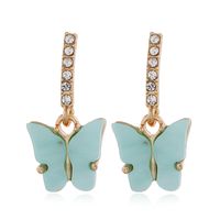 Korea Fashion Wild Fairy Sweet Simple Tide Diamond Butterfly Earrings sku image 1