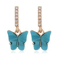 Korea Fashion Wild Fairy Sweet Simple Tide Diamond Butterfly Earrings sku image 2