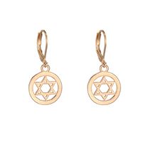 New Geometric Hexapointed Star Hollow Tree Of Life Palm Earring Wholesale sku image 2