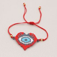 Pulsera Tejida A Mano Con Cuentas De Arroz De Ojo De Amor Con Cuentas De Moda Para Mujer sku image 1