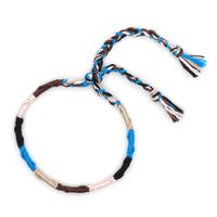Fashion Handmade Original Linen Cotton Braided Bohemian Color Ethnic Style Elastic Bracelet For Women sku image 2