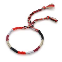 Fashion Handmade Original Linen Cotton Braided Bohemian Color Ethnic Style Elastic Bracelet For Women sku image 3