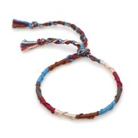 Fashion Handmade Original Linen Cotton Braided Bohemian Color Ethnic Style Elastic Bracelet For Women sku image 5