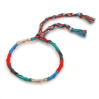 Fashion Handmade Original Linen Cotton Braided Bohemian Color Ethnic Style Elastic Bracelet For Women sku image 6