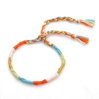 Fashion Handmade Original Linen Cotton Braided Bohemian Color Ethnic Style Elastic Bracelet For Women sku image 7