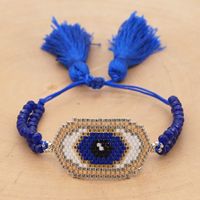 Fashion Ethnic Style Antique Rice Beads Hand-woven Demon Eye Bracelet For Women sku image 2