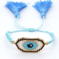 Fashion Ethnic Style Antique Rice Beads Hand-woven Demon Eye Bracelet For Women sku image 4