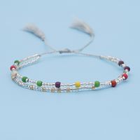 Pulsera De Borla De Cuentas Multicapa Tejida A Mano Con Cuentas De Arroz Salvaje De Moda sku image 1