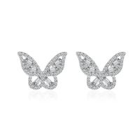 New Fashion Simple Zircon Butterfly Ladies Wild Crystal Alloy Earrings Wholesale sku image 2