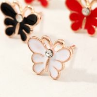 Korean Oil Drop Cartoon Butterfly Cute Pearl All-match Earrings Wholesale main image 3