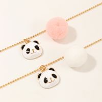 Chinese Style Cute Panda Alloy Dripping Oil Necklace Creative Animal Short Necklace Wholesale main image 3