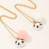 Chinese Style Cute Panda Alloy Dripping Oil Necklace Creative Animal Short Necklace Wholesale main image 4