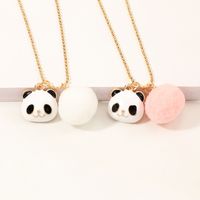 Chinese Style Cute Panda Alloy Dripping Oil Necklace Creative Animal Short Necklace Wholesale main image 5