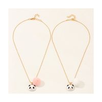 Chinese Style Cute Panda Alloy Dripping Oil Necklace Creative Animal Short Necklace Wholesale main image 6