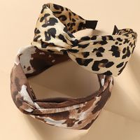 Korean New Tie-dye Gradient Color Leopard Print Wide Side Cross All-match Headband Hair Accessories main image 3