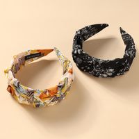 Korean New Tie-dye Gradient Color Leopard Print Wide Side Cross All-match Headband Hair Accessories main image 4