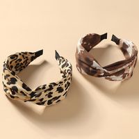 Korean New Tie-dye Gradient Color Leopard Print Wide Side Cross All-match Headband Hair Accessories main image 5