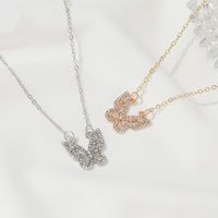 New Fashion Micro-inlaid Zircon Hollow Butterfly Wild Clavicle Chain Necklace For Women main image 6