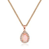 New Fashion Simple Drop Crystal Opal Pendant Necklace Clavicle Chain For Women main image 2