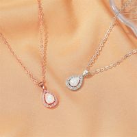 New Fashion Simple Drop Crystal Opal Pendant Necklace Clavicle Chain For Women main image 4