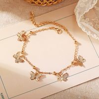Fashion New Beach Hollow Butterfly Alloy Pendant Handmade Anklet main image 3