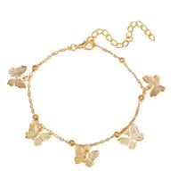 Fashion New Beach Hollow Butterfly Alloy Pendant Handmade Anklet main image 6