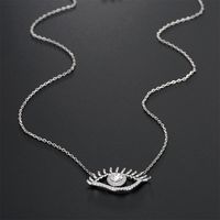 Neue Damenaugen Schlüsselbeinkette 925 Silber Eingelegt Teufelsauge Silber Halskette main image 3