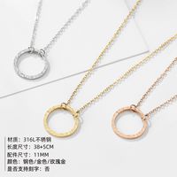 Stainless Steel Geometric Round Pendant 316l Stacked Gold Plated Necklace For Women main image 4