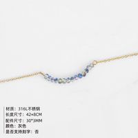 Nouveau Collier En Acier Inoxydable Double En Cristal De Perles Fait Main Simple Pour Les Femmes main image 3