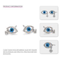 Fashion Devil's Eye Zircon 925 Silver Earrings For Women Wholesale main image 4