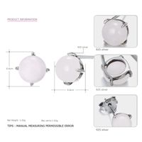 Moda 925 Uñas Blancas De Hongos Pendientes Redondos Geométricos De Cristal Rosa Coreano Para Mujer Joyería main image 5