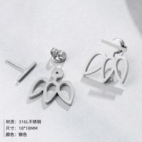 Fashion Accessories Simple Stainless Steel Flower Hollow 316l Earrings main image 3