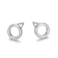 Hot-saling Simple Stainless Steel Hollow Geometric Round Women's 316l Earrings main image 5