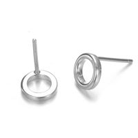 Hot-saling Simple Stainless Steel Hollow Geometric Round Women's 316l Earrings main image 6
