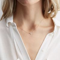 Collar De Oro Rosa Corto Con Letras De Acero De Titanio Simple Coreano Colgante Para Mujer main image 1