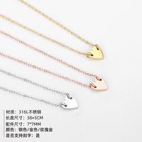 Korean Simple Titanium Steel Lettering Letter Pendant Short Rose Gold Necklace For Women main image 3