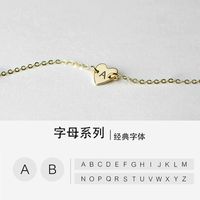 Coréen Simple En Acier Titane Lettrage Lettre Pendentif Court Collier En Or Rose Pour Les Femmes main image 4