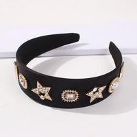 New Alloy Solid Color Baroque Full Of Diamonds Wide-sided Big Headband For Women main image 4