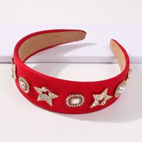 New Alloy Solid Color Baroque Full Of Diamonds Wide-sided Big Headband For Women main image 5