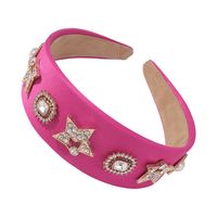 New Alloy Solid Color Baroque Full Of Diamonds Wide-sided Big Headband For Women main image 6