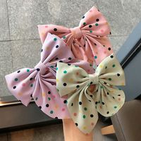 Korean Fabric Retro Bow Hairpin Sweet Color Wave Dot Clip Hairpin Wholesale main image 3