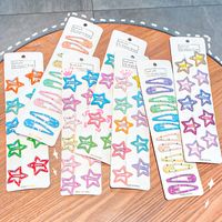 10 Sets Of Children's Metal Paint Hairpin Candy Color Star Hair Accessories Wholesale Nihaojewelry main image 1