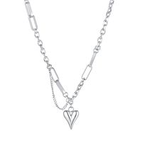 Hot Sale Titanium Steel Small Peach Heart Love-shaped Necklace main image 6