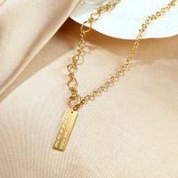 New Simple Square Titanium Steel Niche Clavicle Chain Necklace For Women main image 4